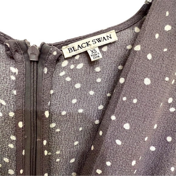 BLACK SWAN Kate Polka Dot Printed Cropped Jumpsuit in Slate Grey & White, XS - Picture 2 of 13